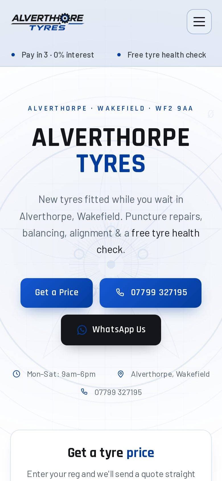 Alverthorpe Tyres on a phone